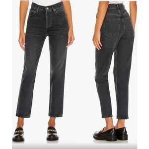 AGolde tapered leg high rise black jeans size 29